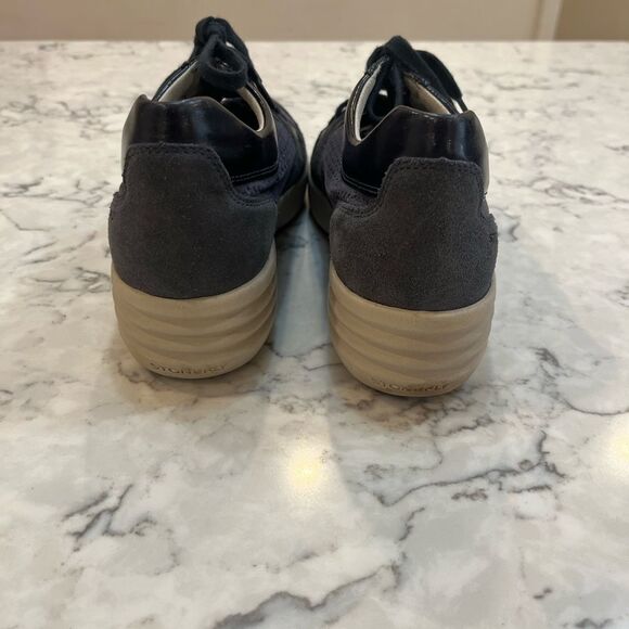 Stonefly Romy Women's Size EU 40 Navy Velour Sneakers Laces Low top Wedge Shoes - Picture 3 of 10